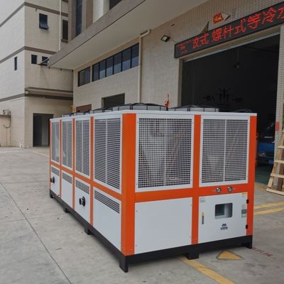 เครื่องทําความเย็นสกรู 75HP ที่ทําความเย็นด้วยอากาศ มีประสิทธิภาพสูง พร้อมระบบควบคุมไมโครคอมพิวเตอร์