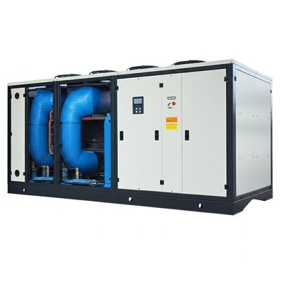พลังงานเข้า 318KW เครื่องทําความเย็นน้ําเย็นด้วยอากาศ 380V 3Ph 50Hz โซลูชั่นทําความเย็นน้ําพาณิชย์ ปั๊มพลังงาน 075KW